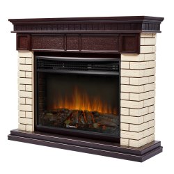 Каминокомплект: Очаг Electrolux 2720RLS N, портал Bricks 25 камень беж, шпон т.д.