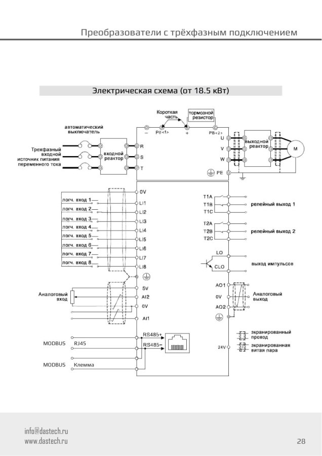 Преобразователь частоты Dastech D32-T3-800G, 800 кВт, 380 В