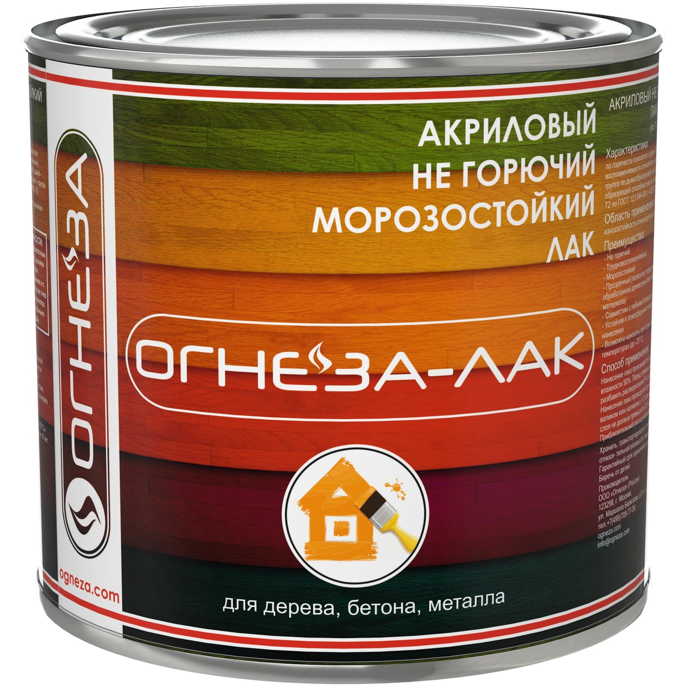 Лак акриловый ОГНЕЗА-ЛАК-ОД, 2.4 л, глянцевый