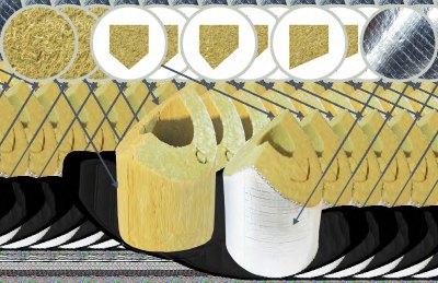 Врезки теплоизоляционные PIPEWOOL 120 из минеральной ваты, Ø18–1020 мм