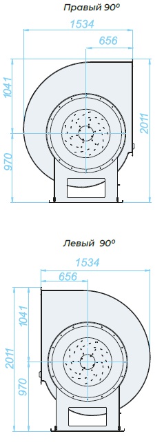 Аэродинамические характеристики, габаритно-присоединительные размеры — Вентилятор радиальный SVR 10 DU
